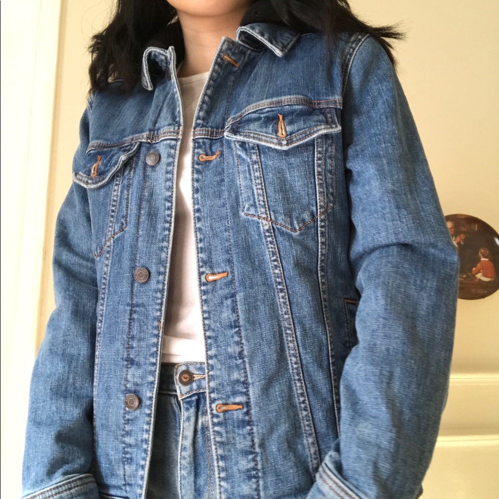 FREE SHIPPING-Sherpa Hooded Jean Jacket Hollister